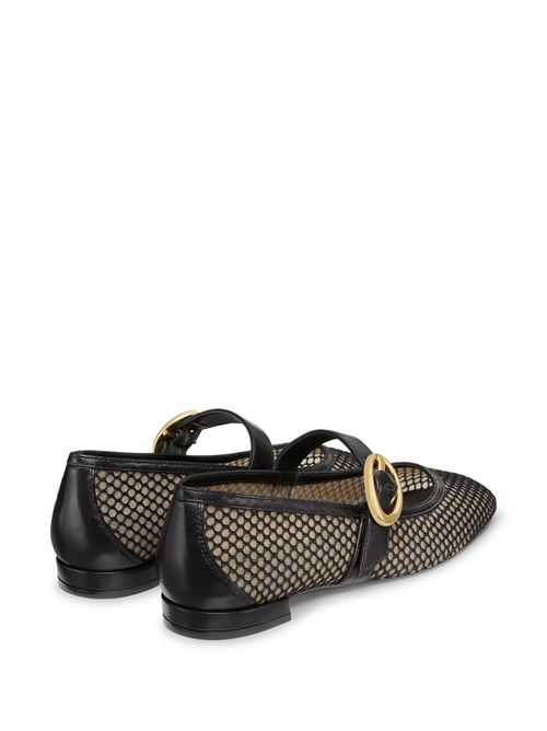 Black leather trim perforated ballerina Stuart Weitzman | SI636OPABLK